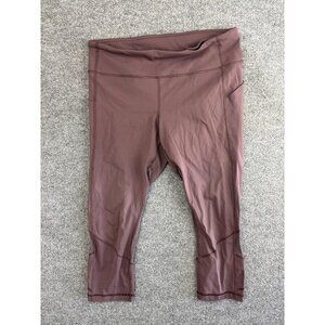 Lululemon Pants Womens 10‎ Purple Dash Tight Crop Mesh Panels Running Yoga Gym